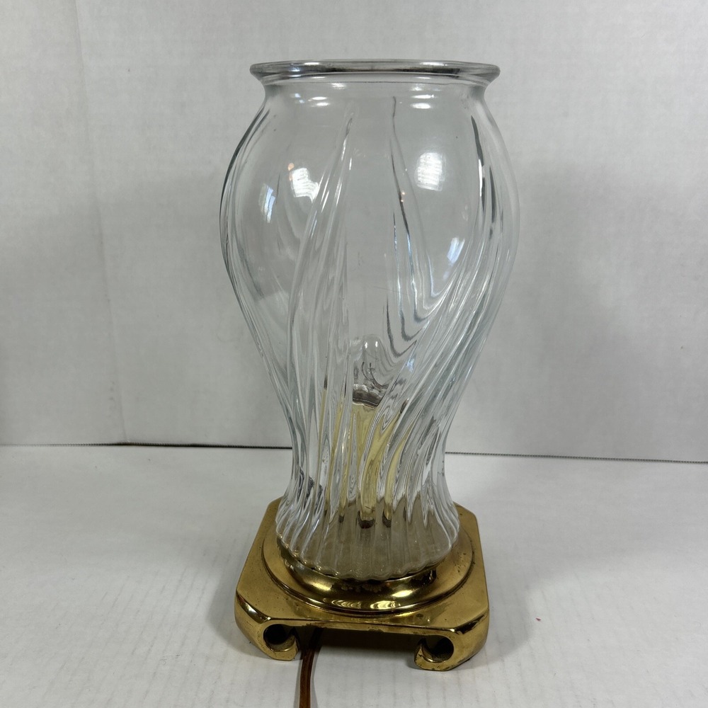 Glass & Brass Hour Glass‎ Accent Lamp Underwriters Industries